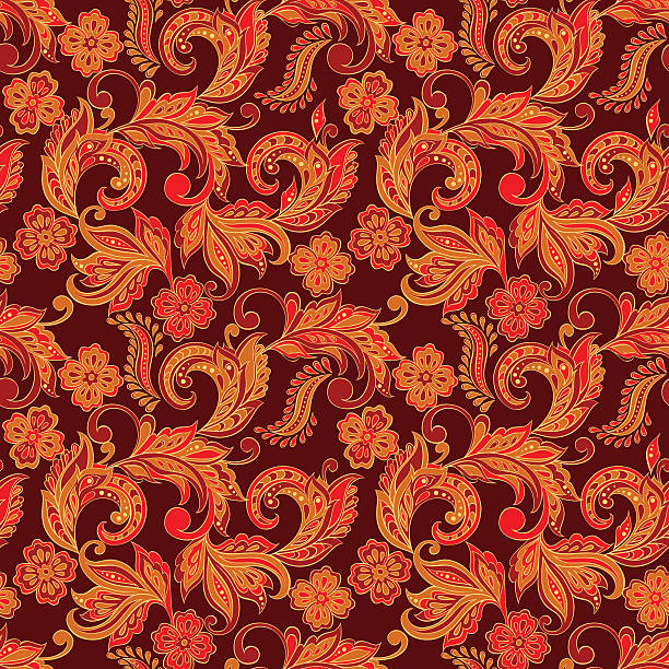 pola mulus bunga - batik ilustrasi stok