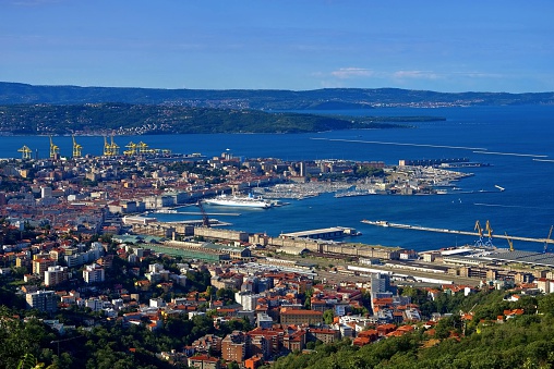 Trieste in Italy, aerial view