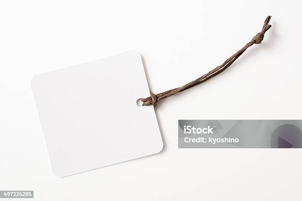 独立した正方形の空白の背景に白いタグ - カットアウトのストックフォトや画像を多数ご用意 - カットアウト, ミニメッセージカード, クリッピングパス