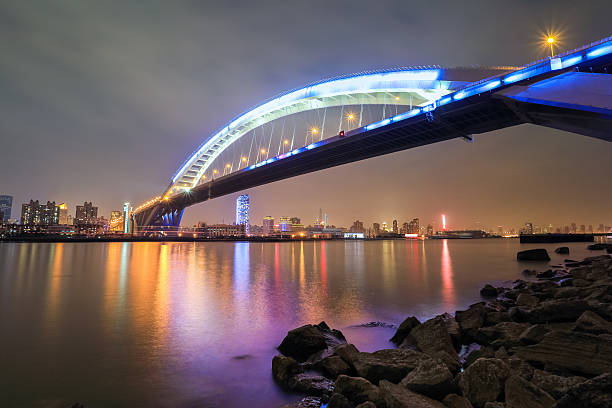 istock beautiful shanghai lupu bridge at night 497227215