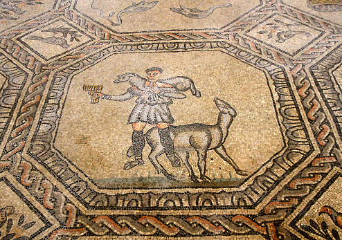 famous mosaic of the good shepherd in the historic church of AQUILEIA in Friuli Venezia Giulia