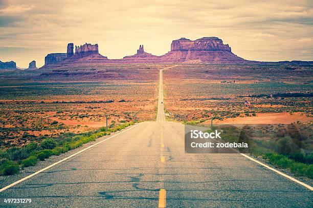 Road To Monument Valley Usa Landmark Stock Photo - Download Image Now - Wild West, Utah, Road
