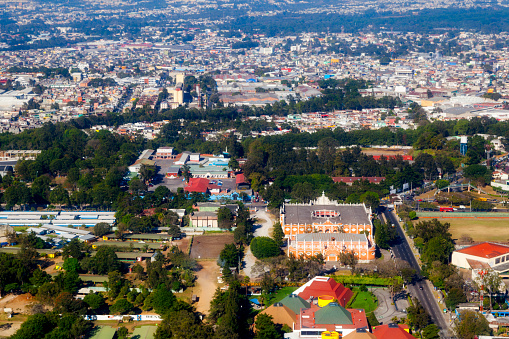 Aerial shot of Zona 13, Guatemala City, Guatemala. 