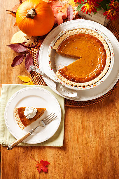 istock Serving of Thanksgiving Pumpkin Pie in Autumn Setting 497240081