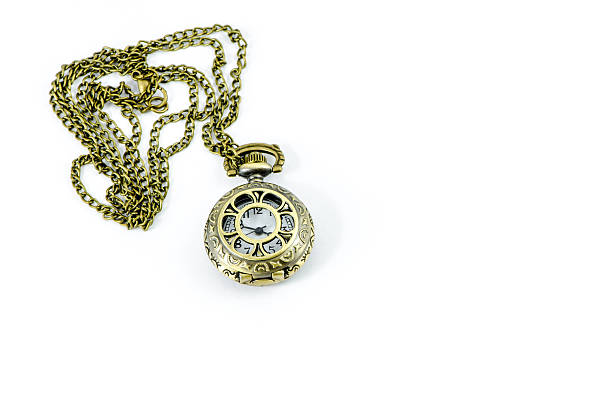 istock Automatic Clock Locket Gothic Lolita Necklace isolated over white background 497240417