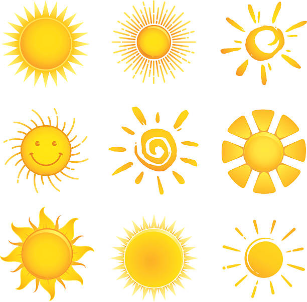 Sun icon set Sun icon set sun clipart stock illustrations