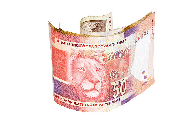 rand d'afrique du sud que la banque avec les lions head - south african rand note photos photos et images de collection