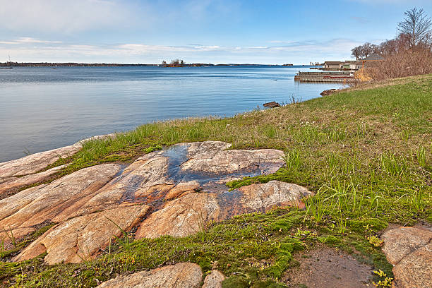 wellesley island de los paisajes de la costa de hdr - wellesley island estado de nueva york fotografías e imágenes de stock