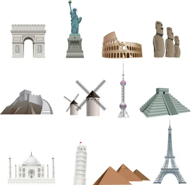 Vector illustration of Landmarks