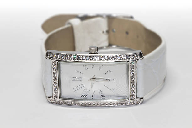 istock White Women's Wrist Watch with Diamonds 497245963