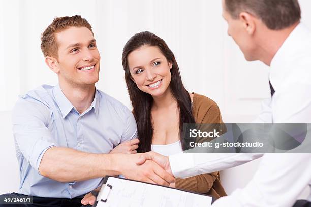 Sealing A Deal Stock Photo - Download Image Now - Lawyer, Bank Manager, Planning