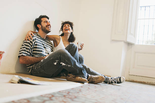 istock Taking a rest after painting apartment. 497251080