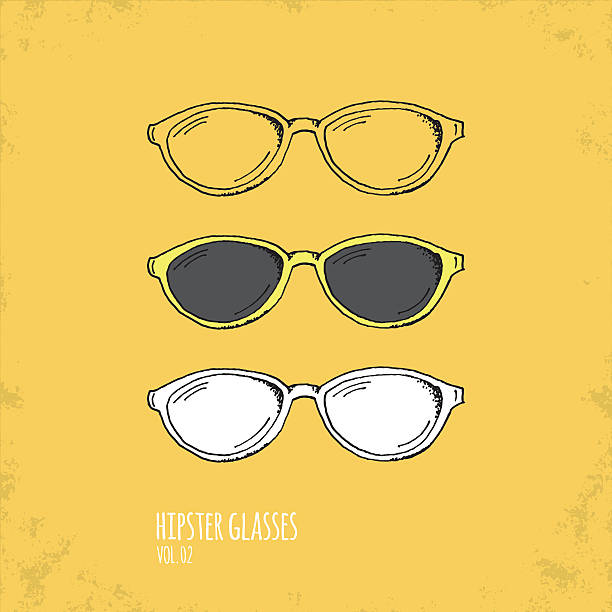 Hand Drawn Hipster Glasses Illustration - Vol. 02. vector art illustration