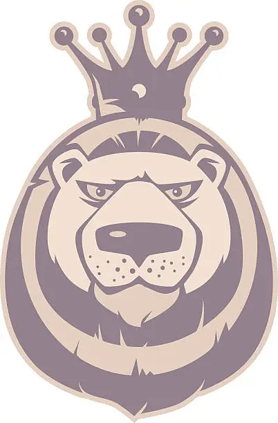 Vector illustration of lion king mascot