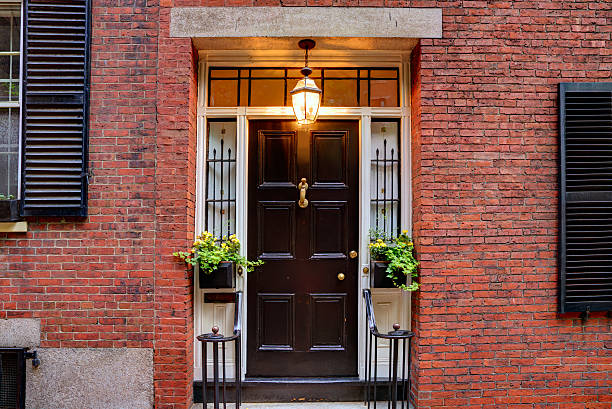 Acorn street Beacon Hill cobblestone Boston in Massachusetts USA