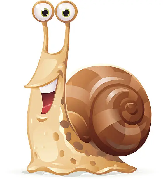 Vector illustration of Happy Snail