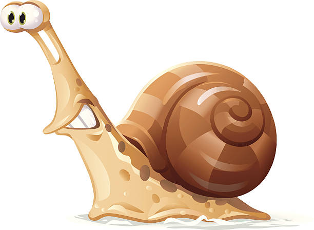 bildbanksillustrationer, clip art samt tecknat material och ikoner med moving snail - happy slowmotion