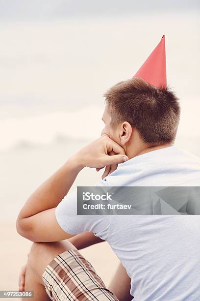 Lonely Birthday Beach Party Stock Photo - Download Image Now - Beach, Birthday, Loneliness