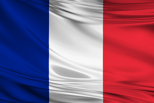 French flag on silk.