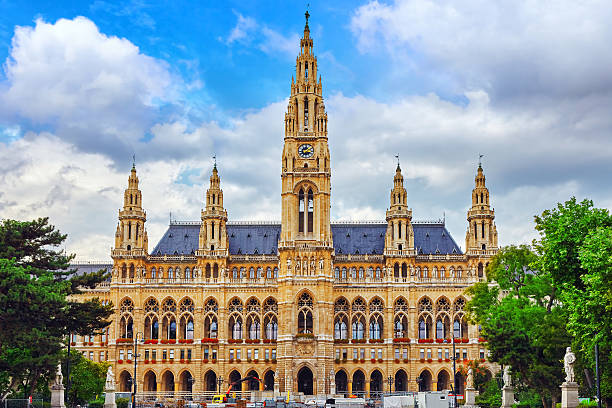 istock Vienna's Town Hall (Rathaus) at nightime.Vienna. 497253542