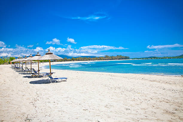 beautifuf ammoudia sandy beach, greece. - parga bildbanksfoton och bilder