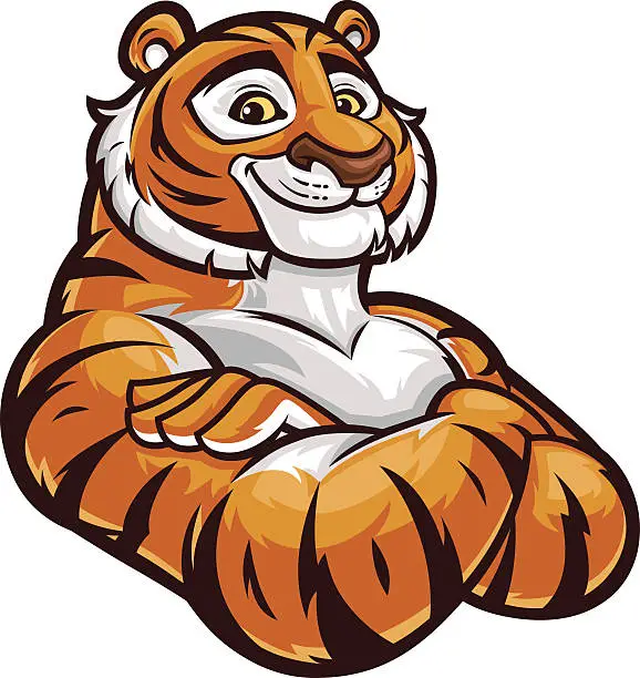 Vector illustration of Tiger Mascot - Arms Crossed