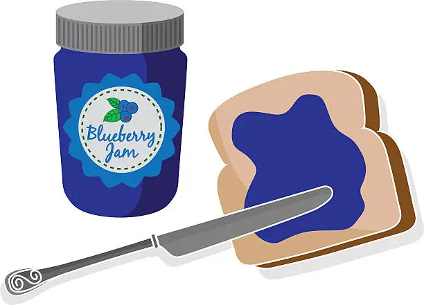 Vector illustration of toast and jam