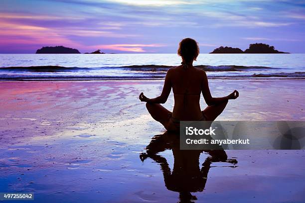 Blue Yoga Background Stock Photo - Download Image Now - Health Club, Perfection, The Human Body
