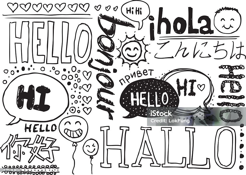 Graph Drawing Hello Hello Sketch Drawing Collection Stock Illustration - Download Image Now ...