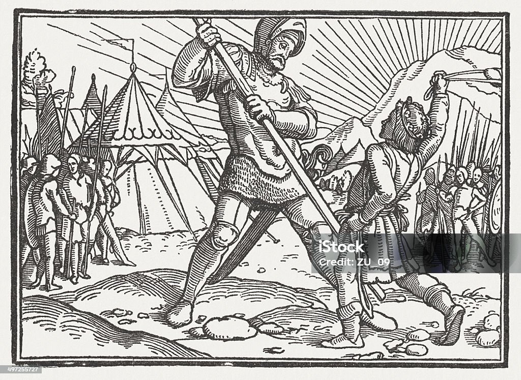 David und Goliath - Lizenzfrei David - Biblische Figur Stock-Illustration