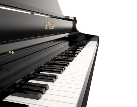 Grand piano with copy space , 3d render
