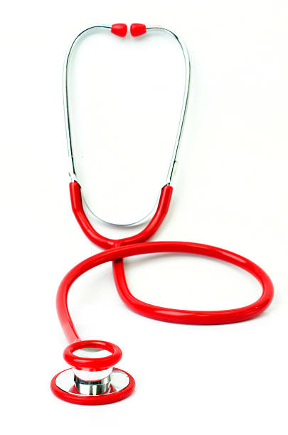 Red stethoscope stock photo