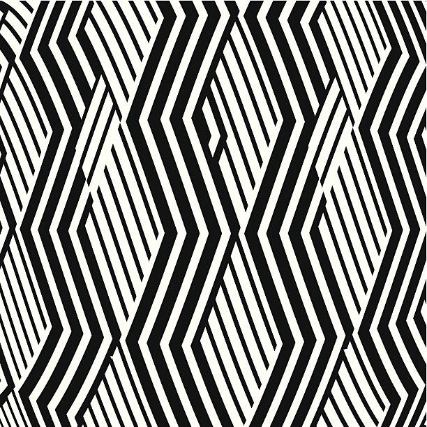 抽象的な黒と白の波型スト�ライプパターンの背景 - textile in a row painted image white点のイラスト素材／クリップアート素材／マンガ素材／アイコン素材