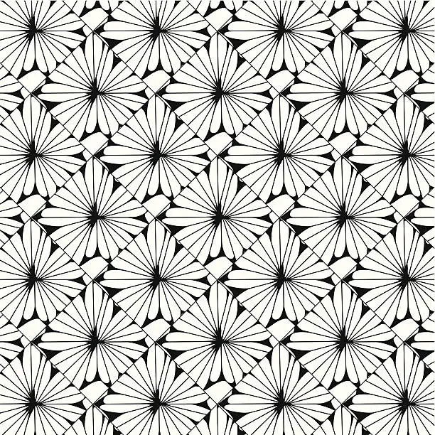 Vector illustration of abstract black and white floral pattern background