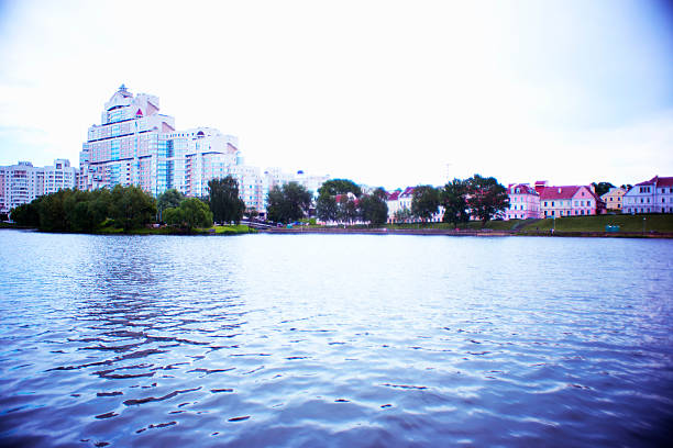 nice view on Minsk old city and  Svisloch river