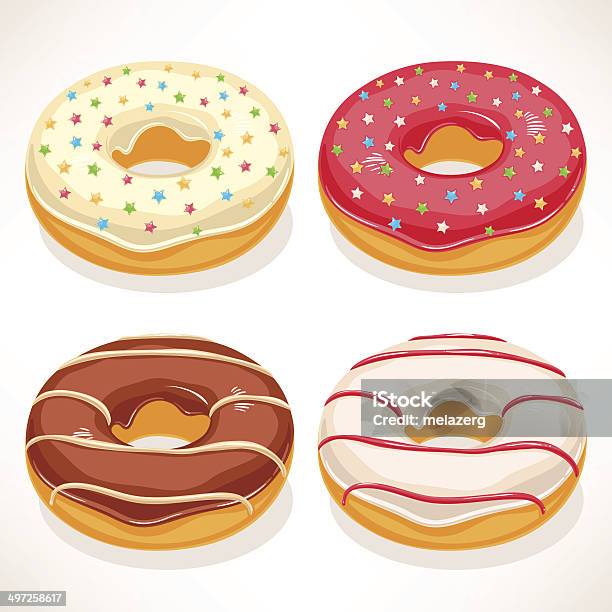 Cute Donuts Stock Illustration - Download Image Now - Baked Pastry Item, Bakery, Baking