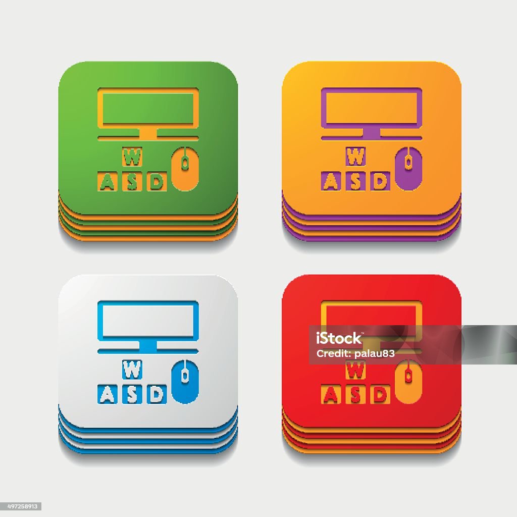 Square Button Computer Stock Illustration - Download Image Now ...