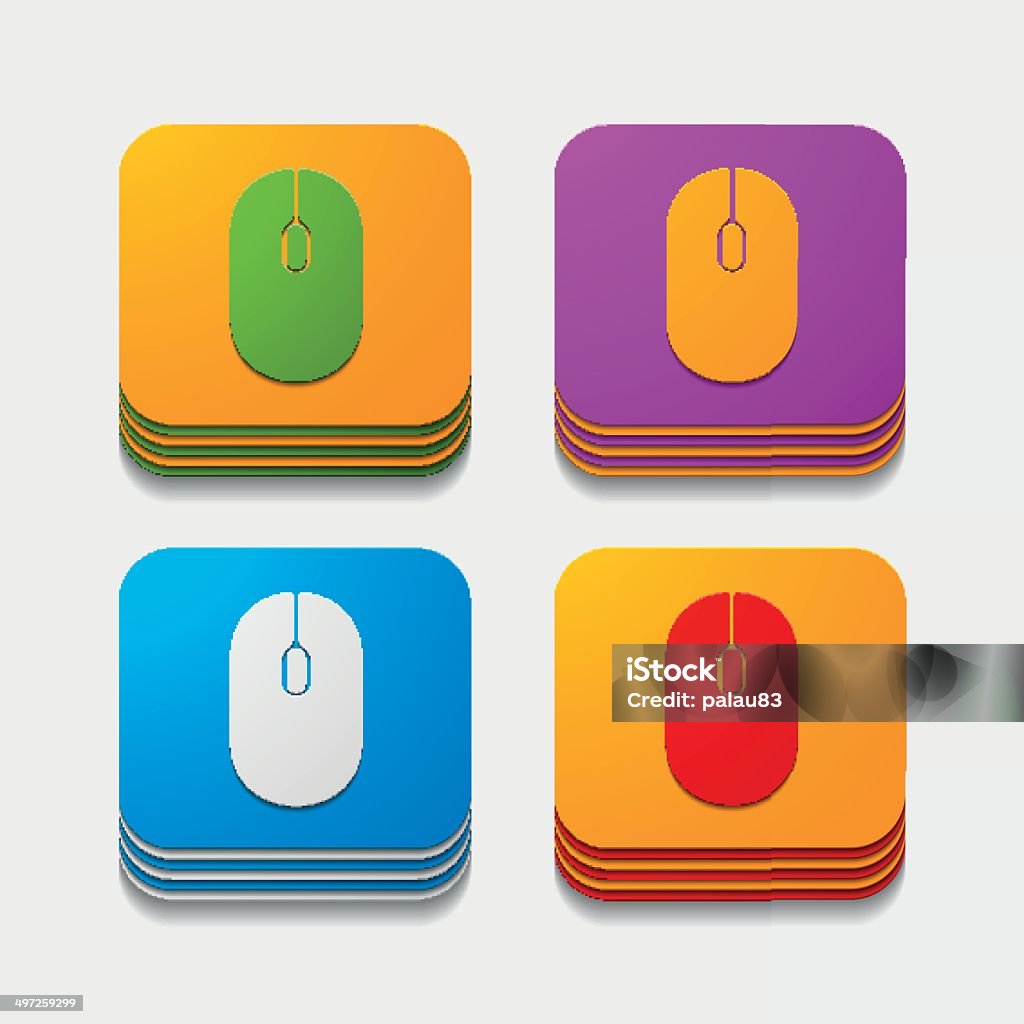 Switch Mouse Square Square Button Mouse Stock Illustration - Download Image Now - Computer ...