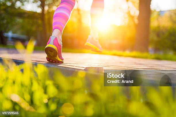 Runner Feet Stock Photo - Download Image Now - Jumping, Sports Shoe, Human Foot