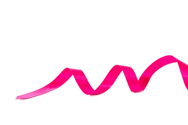 istock Holiday pink ribbon on white background. 497260258