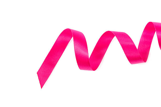istock Holiday pink ribbon on white background. 497260338