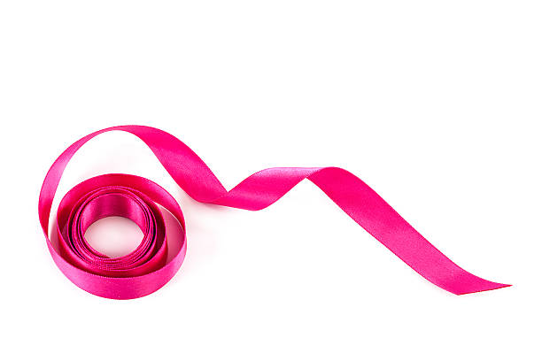 istock Holiday pink ribbon on white background. 497260434