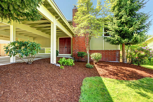 istock House with brick chimney and pergola 497270503