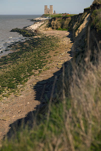 Reculver Beach The beach at Reculer, Kent, UK, on a sunny day. herne bay photos stock pictures, royalty-free photos & images