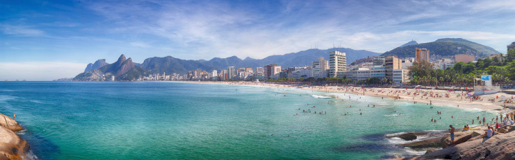 Panorama of ipanema, one of the most famous beach of Brazil in Rio