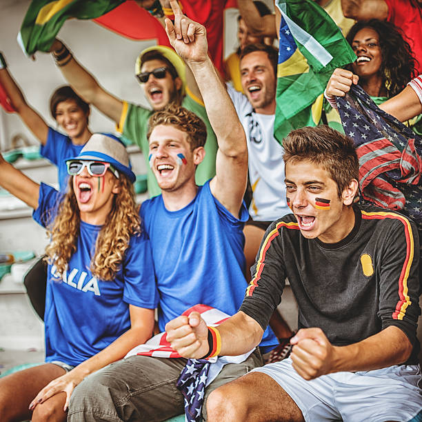 istock International supporters at stadium 497272735
