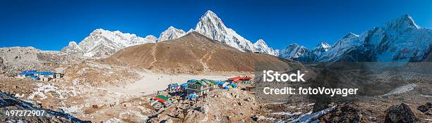 Everest Base Camp Gorak Shep Sherpa Teahouses Lodges Himalayas Nepal Stock Photo - Download Image Now