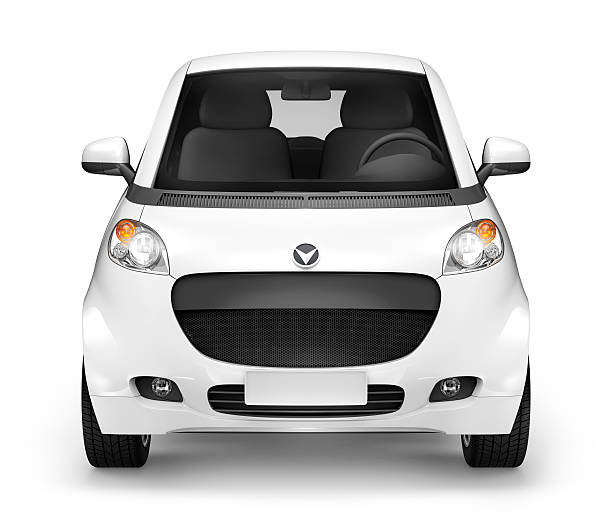 istock Front View Studio Shot Of Three-Dimensional White Sedan 497273035