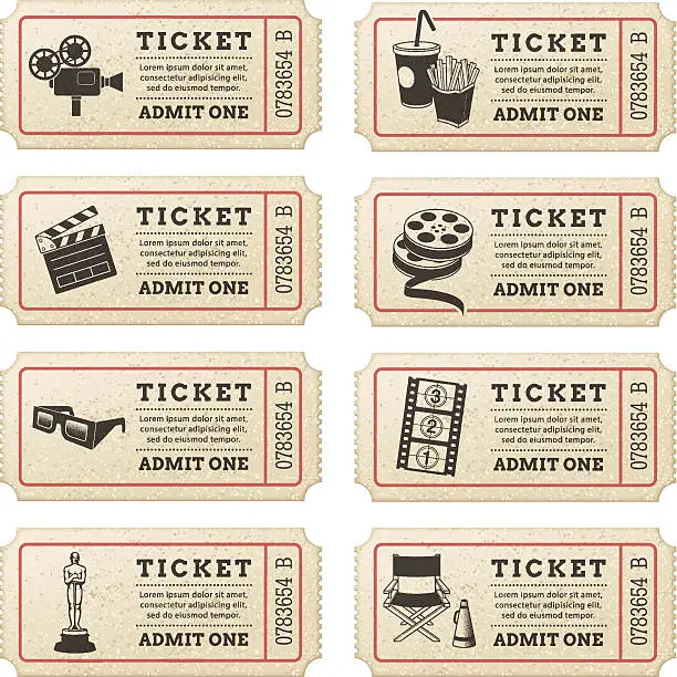 Vector illustration of Vector Cinema tickets