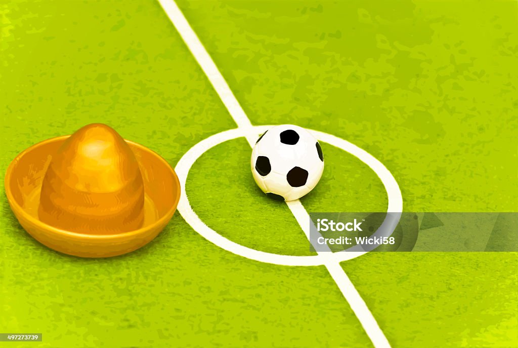 Campo de Futebol bola e Sombrero - Royalty-free Bola Foto de stock